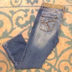 MATERNITY Denim and Rhinestone Crop Jeans ✨